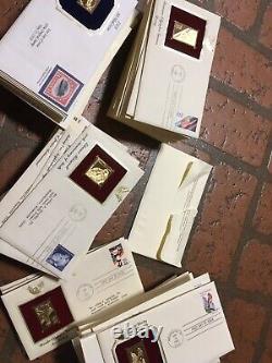 100 replica gold plated stamps on USA FDC First day covers