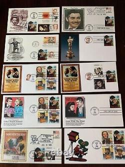 103 First Day Issue Stamp Cover Gone Wind Movies Artist Hand Painted Cache FDC
