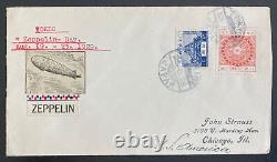 1929 Tokyo Japan Graf Zeppelin First Day Cover FDC To Chicago IL USA LZ 127