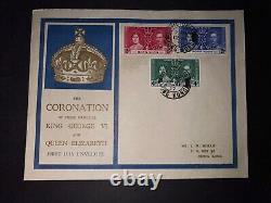 1937 Hong Kong Coronation First Day Cover FDC King George 6 KGVI