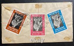1938 Brisbane Australia First Day Cover FDC Locally Used Second Philatelic Exhib