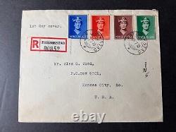 1939 Registered Norway First Day Cover FDC Fredrikstad to Kansas City MO USA