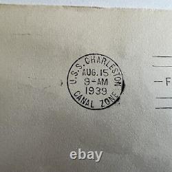 1939 Uss Charleston Canal Zone First Day Cover Fdc Sent To Chicago