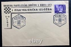 1942 Banjaluka Croatia First Day Cover FDC Sc#52 Philatelic exhibition