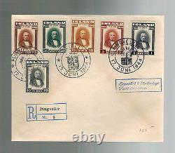 1944 Pingvellir Iceland First Day Cover FDC Complete set # 240-245 Registered