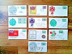 1949, Newfoundland Confederation, Matthew Ship stamp, Flag, Cachet, 10 Envelopes