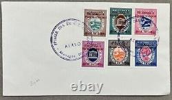 1961 Managua Nicaragua First Day Cover Red Overprint Stamps Dag Hammarskjold