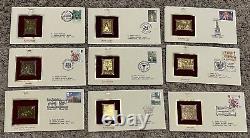 1983-1984 England Britain Lot Of 9 Different 22kt Gold Replicas Fdc Covers Lot