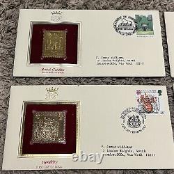 1983-1984 England Britain Lot Of 9 Different 22kt Gold Replicas Fdc Covers Lot