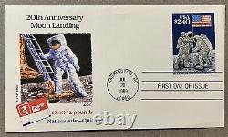 1989 Washington DC Fdc Cover 20th Anniversary Moon Landing $2.40 Stamp