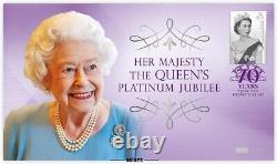 2022 FDC Prestige Cover HM Queen Platinum Jubilee+Real Platinum Metal Stamp RARE