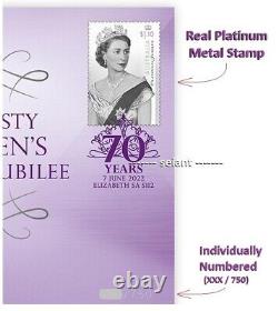 2022 FDC Prestige Cover HM Queen Platinum Jubilee+Real Platinum Metal Stamp RARE