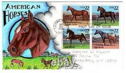 #2158a American Horses Dorothy Knapp Hand Painted Cachet 1985 FDC Lexington KY