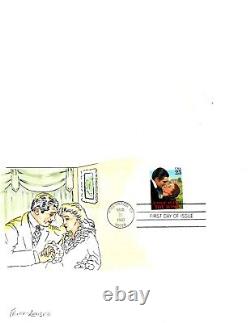 #2446 Gone With The Wind 1990 FDC Doris Gold Hand-Painted Proofs & Transparency