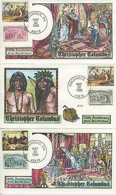 #2624-29 Complete Set Of 16 Fdc Voyages Of Columbus Handpainted By Collins