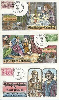 #2624-29 Complete Set Of 16 Fdc Voyages Of Columbus Handpainted By Collins