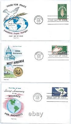 (26) US FDC 1960s FLUEGEL First Day Cover U/A Lot of 26
