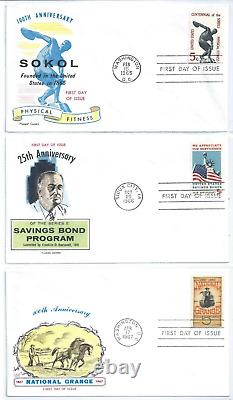 (26) US FDC 1960s FLUEGEL First Day Cover U/A Lot of 26
