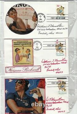 #2839 Norman Rockwell FDC's Collection of 39 Homemade withmost Cachets Tied