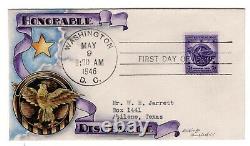 #940 Honorable Discharge Dorothy Knapp Hand Painted 1948 FDC Unique 1/1 on Bert