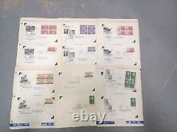 96 Vtg U. S. Fdc First Day Issue Stamped Envelopes On 48 Vtg P. O. Sheets