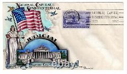 #991 Supreme Court Judicial Dorothy Knapp Hand Painted Cachet 1950 FDC