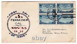 C20 Clipper 25c First Day Cover 1935 Hand-drawn Of the Period