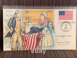 COMPLETE set of 20 FDC Collins Hand Painted THE STAR & STRIPES #3403a-t