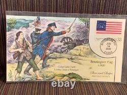 COMPLETE set of 20 FDC Collins Hand Painted THE STAR & STRIPES #3403a-t