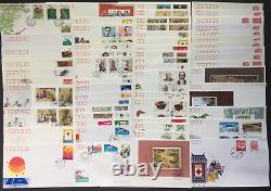 China PRC FDC Lot of 270 1992-1998 First Day Covers with Souvenir Sheets Sets