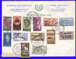 Cyprus 1962 Kri-kri Definitive Set In First Day Cover Fdc Rare Free Shipping