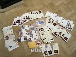 Dealer lot BULK vintage FDC First Day Covers stamps envelopes some gold plated