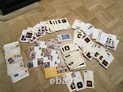 Dealer lot BULK vintage FDC First Day Covers stamps envelopes some gold plated