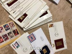 Dealer lot BULK vintage FDC First Day Covers stamps envelopes some gold plated