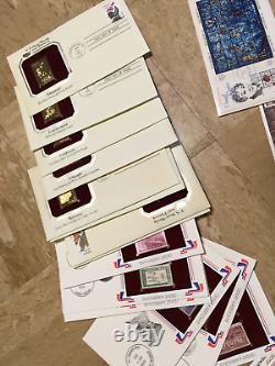 Dealer lot BULK vintage FDC First Day Covers stamps envelopes some gold plated