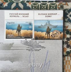 FDC Envelope Cover Ukraine 2022 Stamp W Russian Warship. DONE with Signature 07
