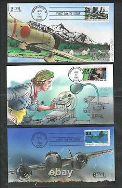 FDC Scott #2697 VF Set of 10 Bevil Hand Painted H/P Cachets Covers 1992 #109/125