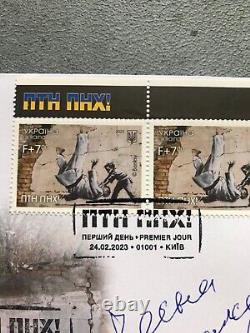 FDC signed Spring shows(Putin go f) Banksy Ukraine New envelope Borodanka