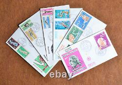 FRENCH POLYNESIA 1962-1975 FDC COLLECTION 52 cachets better stamps include nos