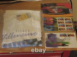 Gilles Villeneuve Official Canada Post T Shirt and First Day Cover Stamps