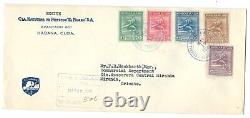 Havana Caribbean Island Stamp 1930 FDC Complete set Circulated. Machado Station