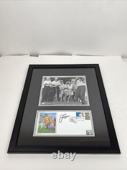 Jack Nicklaus Signed First Day Stamp Envelope Framed With Vernon J. Biever Photo