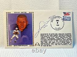 Johnny Unitas Signed First Day Cover FDC 1992 20th Anniversary Cachet JSA