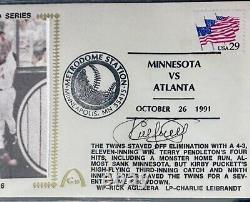 Kirby Puckett Signed FDC First Day Cover Envelope BAS 8 Encapsulated Twins HOF