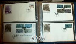 Large Collection Of Canadian FDC In Stock Book 100 Covers Blocks, Pairs & Single