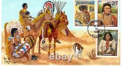Legends of the West FDCs # 2869 a-t Kober Hand Painted Cachets Set 14/27