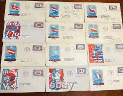 Lot Of 12 First Day Covers Overrun Country in World War II 1943 FDC