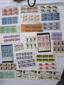 Lot of 220 Modern FDC First Day Cancel blocks and plate blocks of six 1950-70's