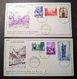 Lot of 2 1954 Belgium First Day Cover FDC Brussels Commemorative Souvenir Cover