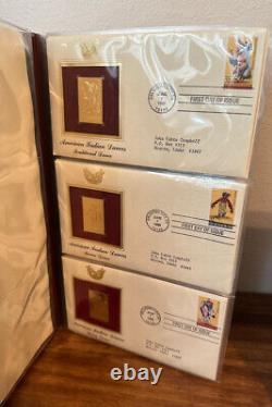 Lot of 54 GOLDEN REPLICAS OF UNITED STATES STAMPS 22K Gold FDC First Day Covers
